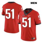 Men's Georgia Bulldogs NCAA #51 David Marshall Nike Stitched Red Legend Authentic No Name College Football Jersey HRH6054TE